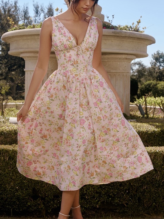 House of CB Dresses & Skirts - House of CB Pink Floral Midi Dress